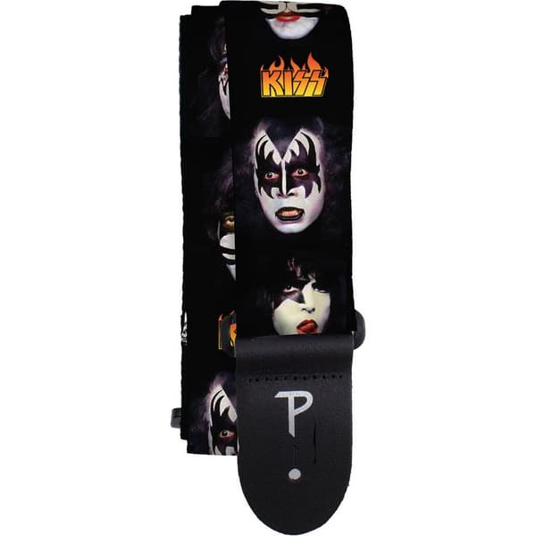 Kiss Läder Faces Logotyp Gitarrrem