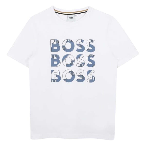 Boss Barn Logotyp Bomull Rundhalsad Normal T-shirt
