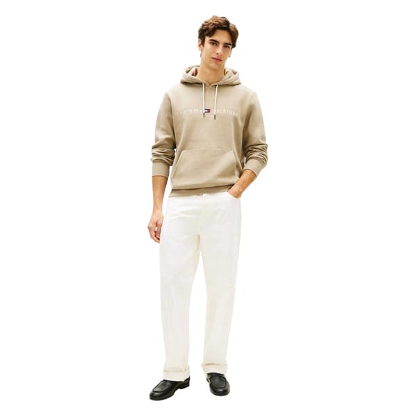 Tommy Hilfiger Herr Logotyp Bomullshuvtröja