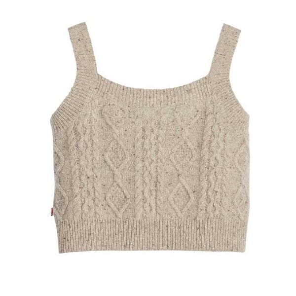 Levis Kvinnor/Damer Kabelstickad Croppad Linne