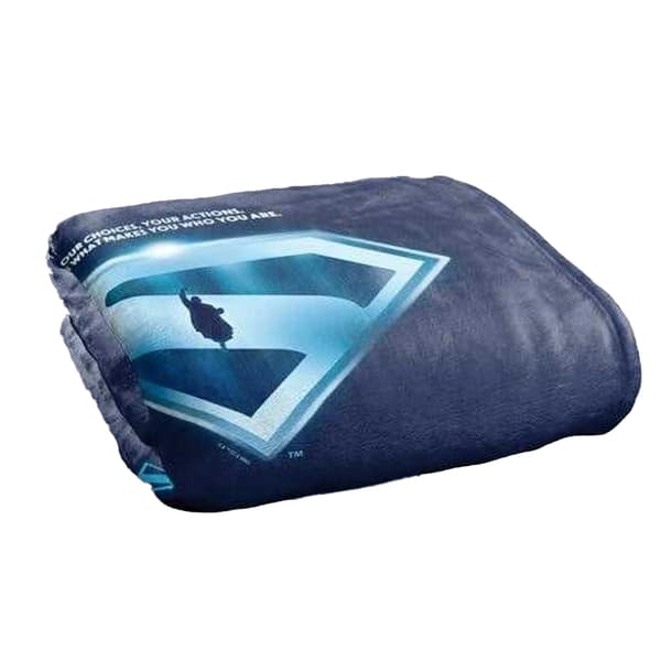 Superman 2025 Your Choices Shield Soft Touch Blanket