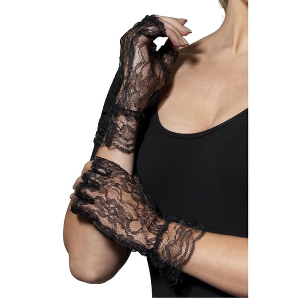 Smiffys Fingerless Lace Costume Gloves
