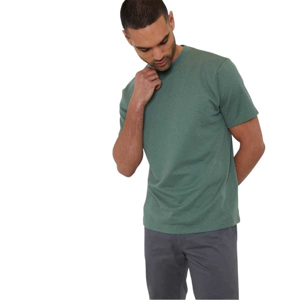 Threadbare Mens Textured Crew Neck Regular T-Shirt