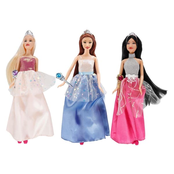 Prinsessflickors festmodedocka (3-pack)