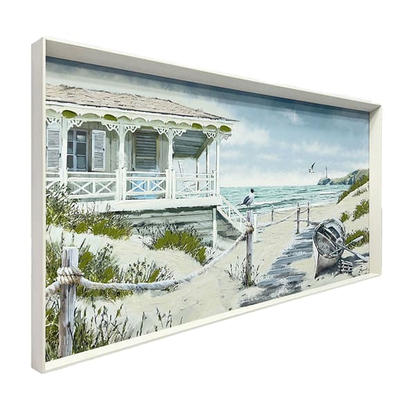 Richard Macneil Gull Island Hand-Painted Framed Canvas Print