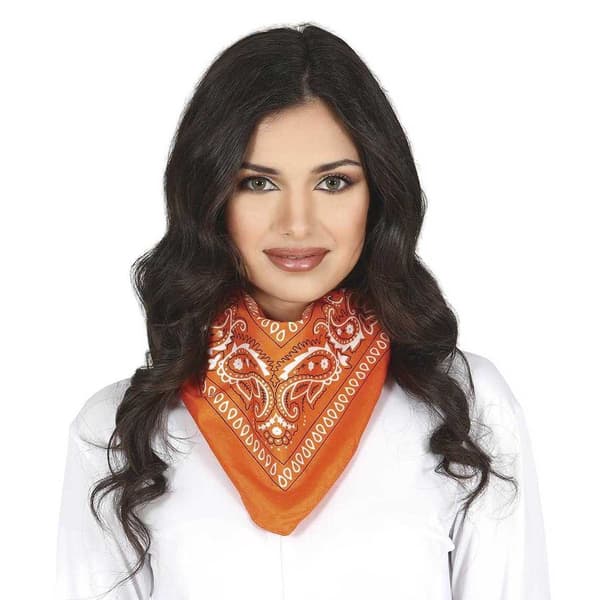 Fiestas Guirca Denim Patterned Scarf Prop