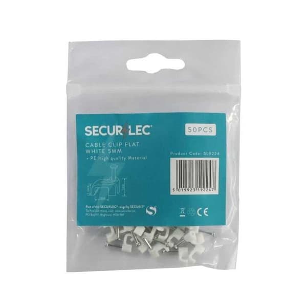 Securlec Flat Cable Clips (Pack of 50)