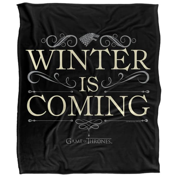 Game of Thrones Winter Is Coming Silky Scroll Blanket