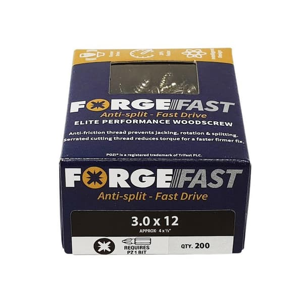 ForgeFix Forgefast Pozi kompatible træskruer, æske