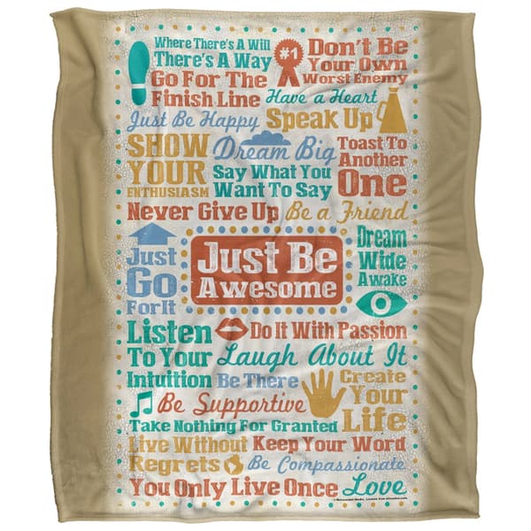 Retrorocket Studio Just Be Awesome Silky Supersoft Blanket