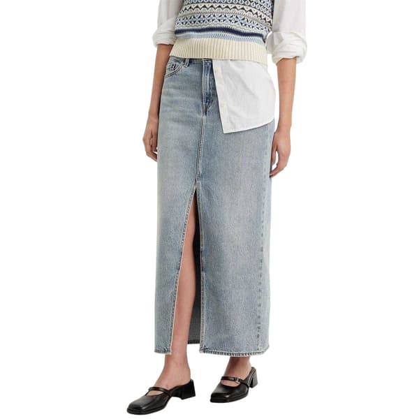 Levis Dam Denim Hög Midja Maxikjol