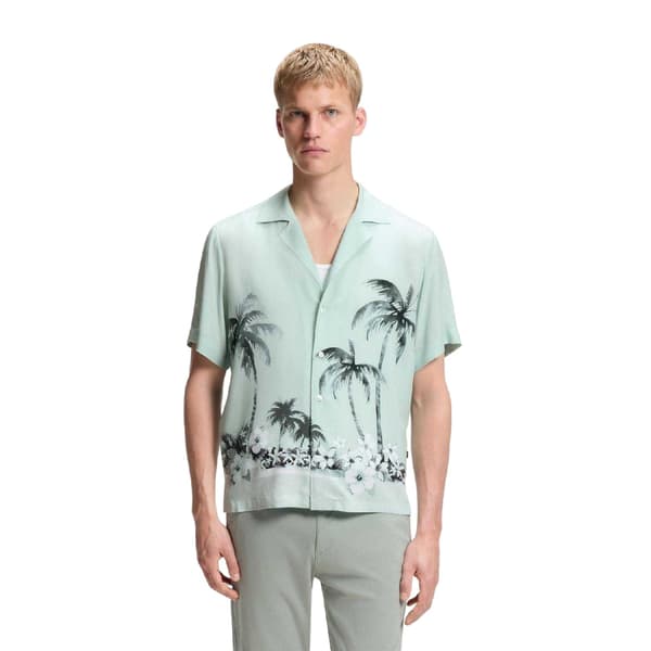 Boss Mens Patterned Short-Sleeved Shirt