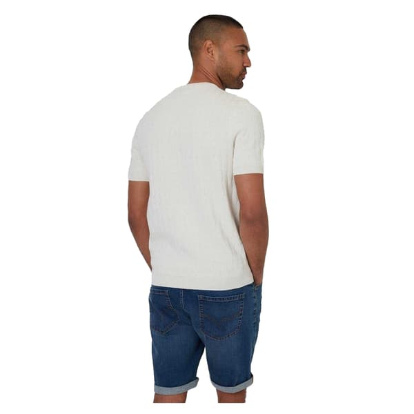 Threadbare Herr Kabelstickad T-shirt med Rund Hals