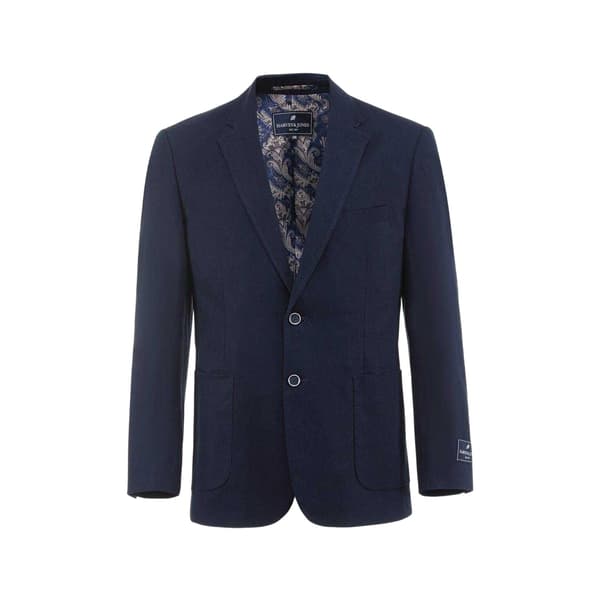 Harvey & Jones Mens Plain Linen Blend Single-Breasted Blazer