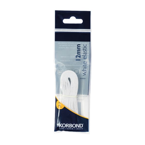 Korbond Elastic White 12mm x 2m