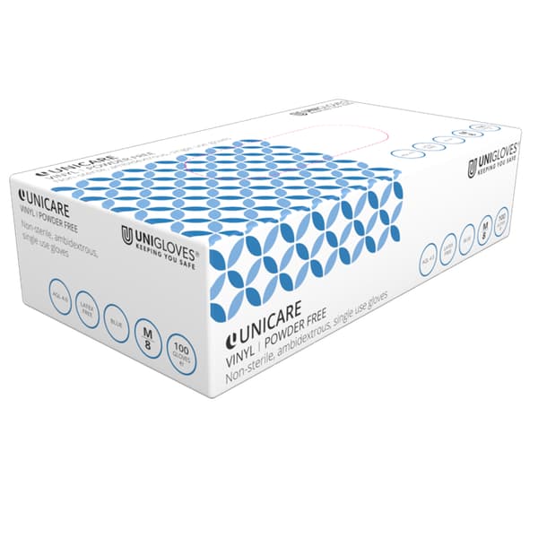 Engångsvinylhandske puderfri klarblå stor 100-pack