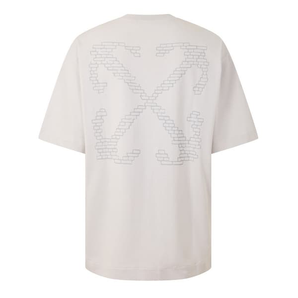 Off White Mens Brics Cotton Regular T-Shirt