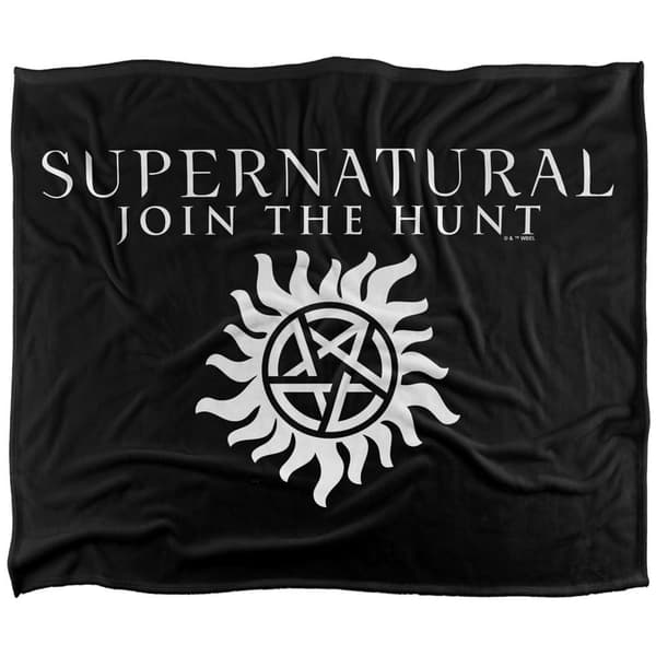 Supernatural Join The Hunt Fleece Logo Throw