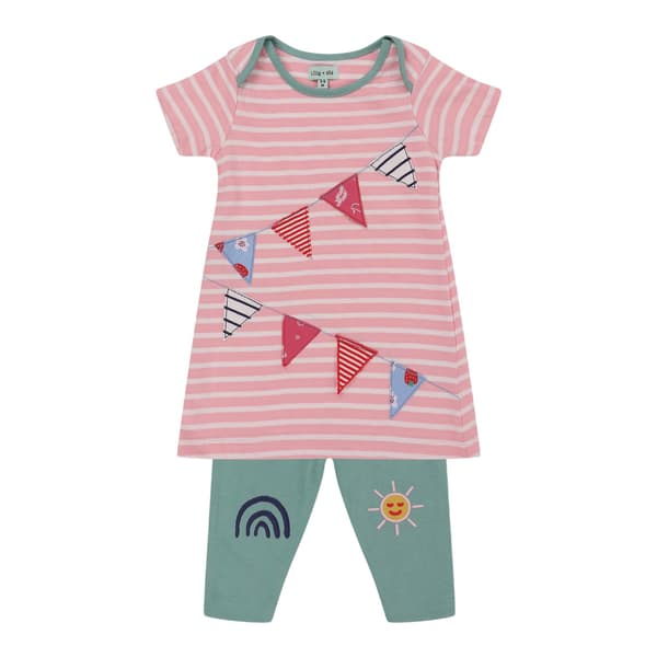 Lilly & Sid Baby Girls Bunting Top & Bottom Set