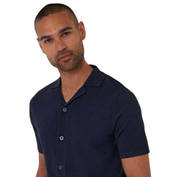 Threadbare Mens Textured Jersey Regular Shirt