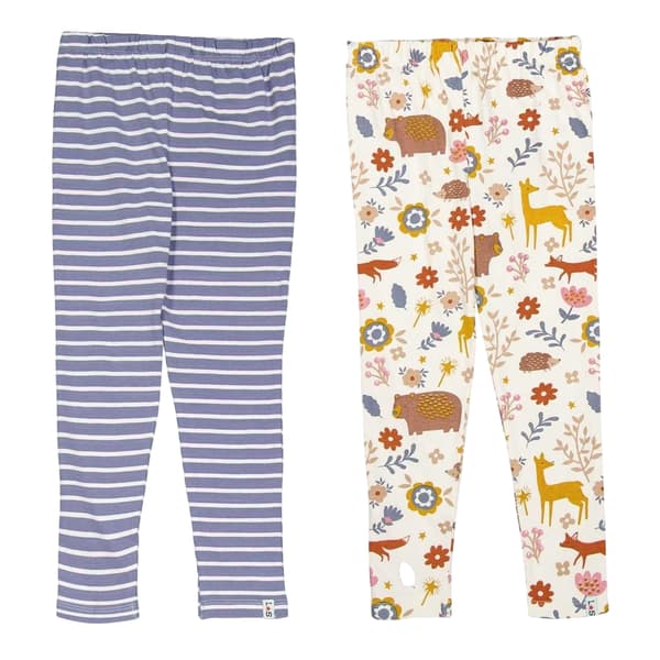 Lilly & Sid Barn/Barn Djur Ränder Leggings (2-pack)