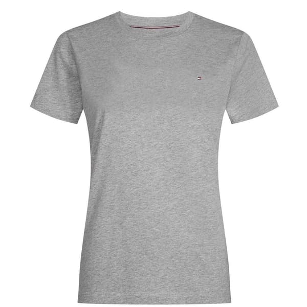 Tommy Hilfiger Dam Broderad Logotyp T-Shirt i Bomull