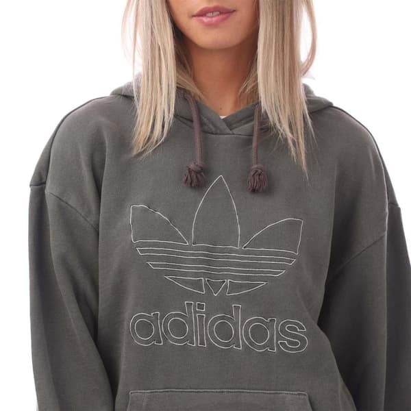 Adidas Dam Trefoil Bomull Pullover Hoodie