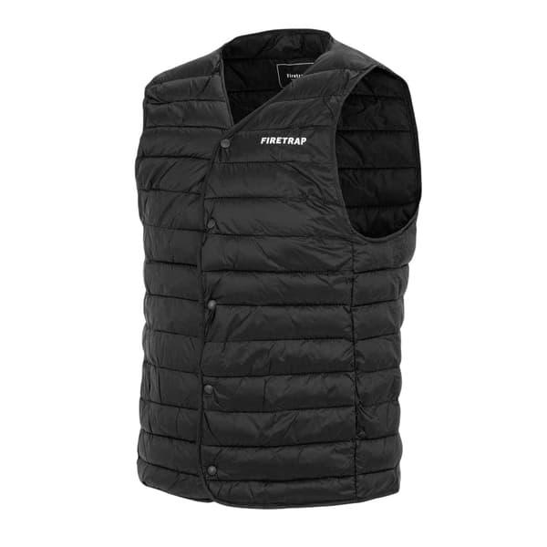Firetrap Herr Quiltad Västar med Logotyp