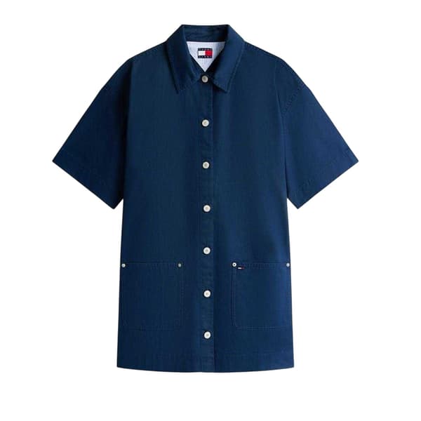 Tommy Jeans Dam Boxy Miniskjortklänning