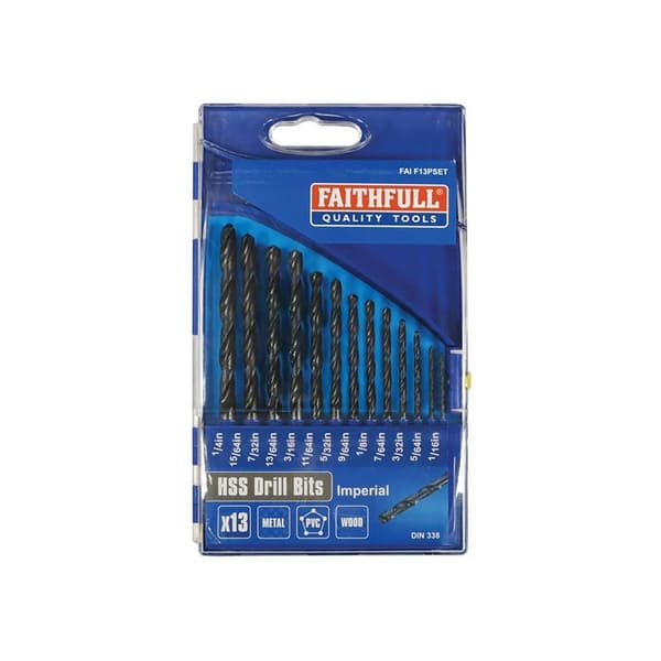 Faithfull Hss Drill Bit Sets, Imperial