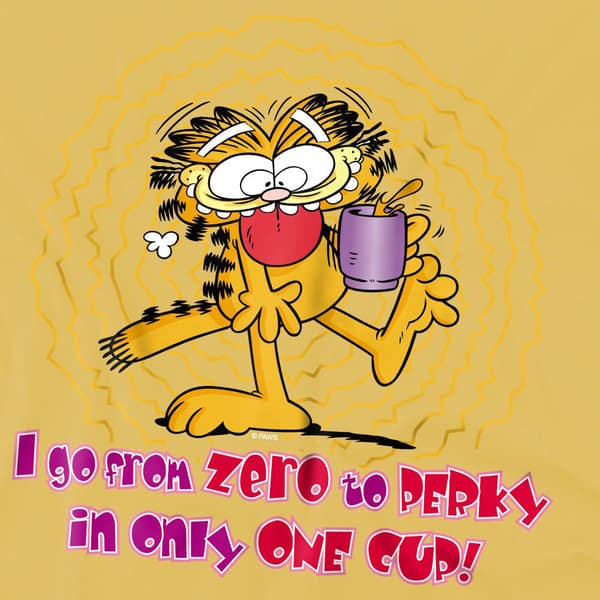 Garfield Herr T-shirt \"From Zero To Perky\"
