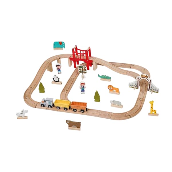 Toy Life Barn/Barn Zoo Trätågset