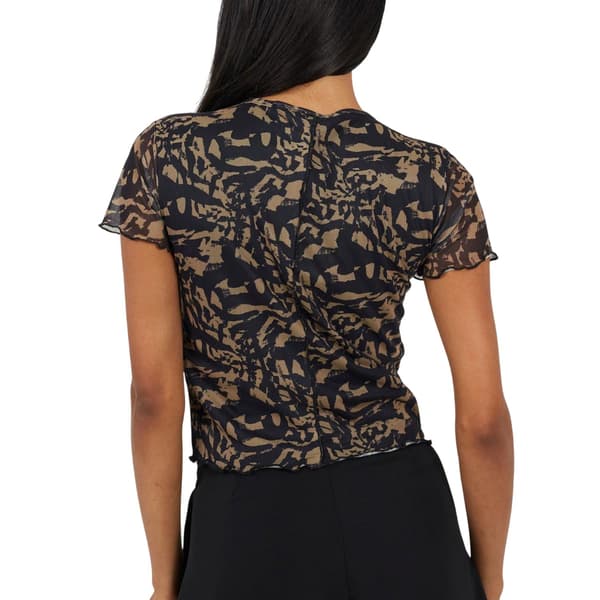 Brave Soul Dam/Dam Mesh Crop Top med sömdetaljer