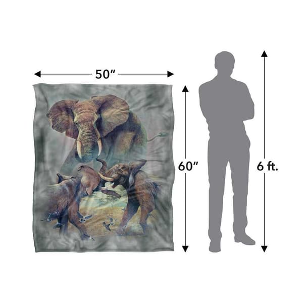 JQ Licensing Silky Fighting Elephants Supersoft Blanket