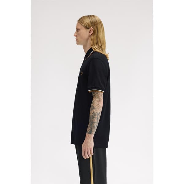 Fred Perry Pikétröja med dubbla ränder för män