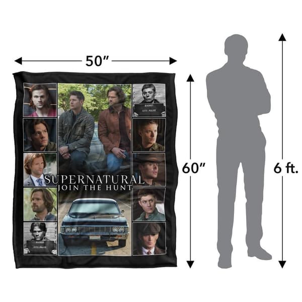Supernatural Sam & Dean Squares Soft Touch Blanket