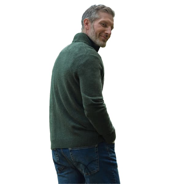 WoolOvers Mens Lambswool Zip Neck Jumper