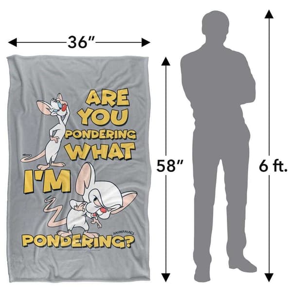 Pinky and The Brain Pondering Soft Touch Blanket