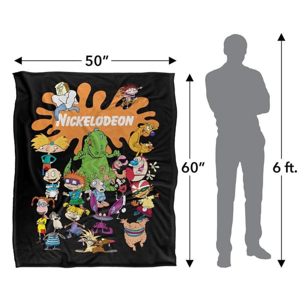 Nickelodeon Silky Splat Group Supersoft Blanket