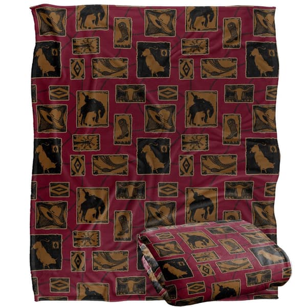 JQ Licensing Rodeo Roundup Silky Patterned Supersoft Blanket