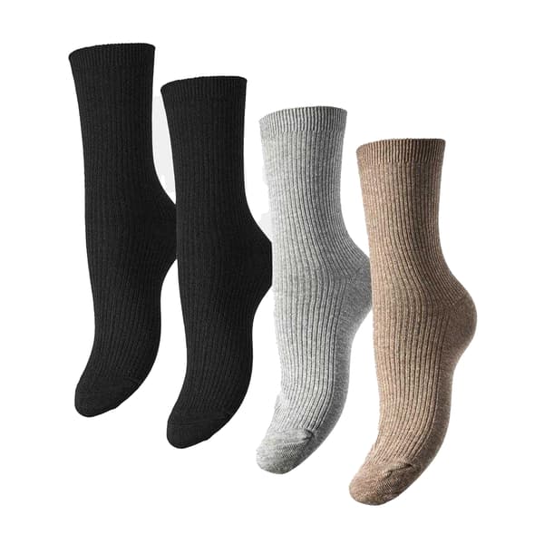 Pieces Dam Marta Ribbade Crew Strumpor (4-pack)