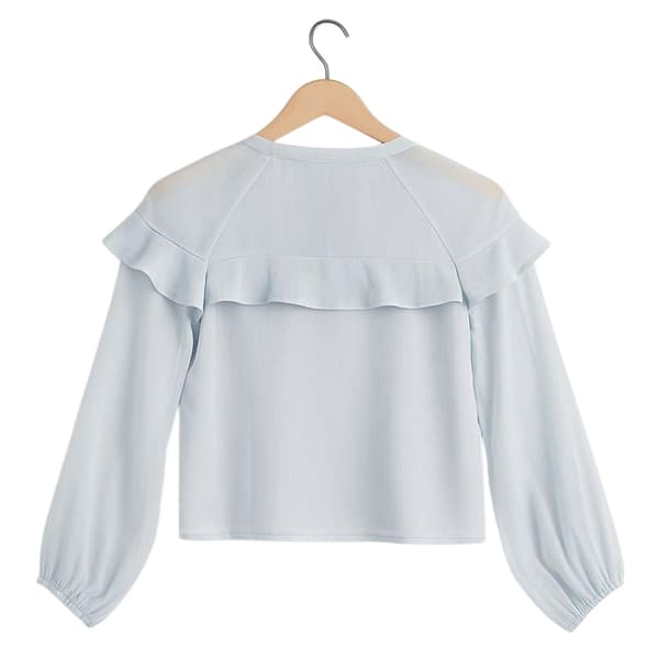 I Saw It First Blus med volanger och lång ärm för dam