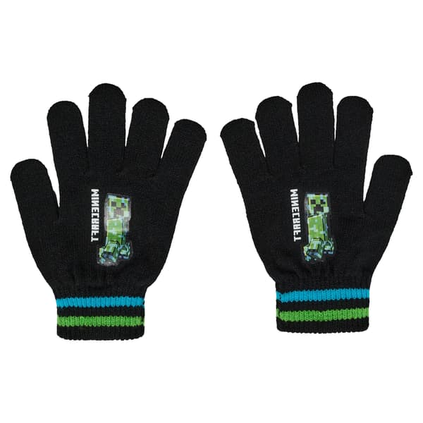 Minecraft Boys Creeper Beanie & Gloves Set