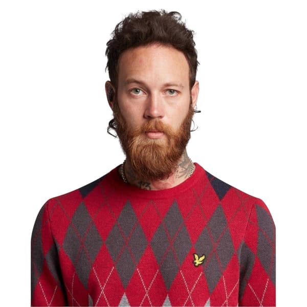 Lyle & Scott Herrtröja Argyle Stickad Rundhals