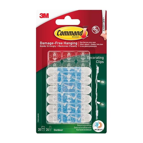 Command 17026H ulkokoristeklipsit, 20 kpl
