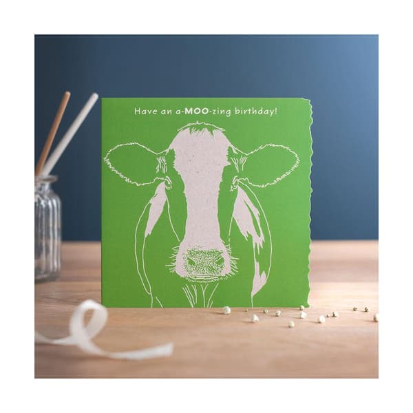 Deckled Edge Colour Block Animal Greetings Card