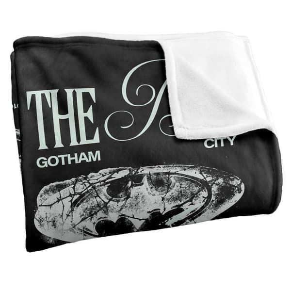 Batman Soft Touch Grunge Logo Blanket