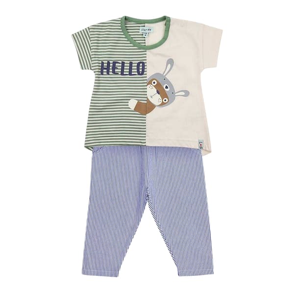 Lilly & Sid Baby Striped Short-Sleeved Co-ord Set