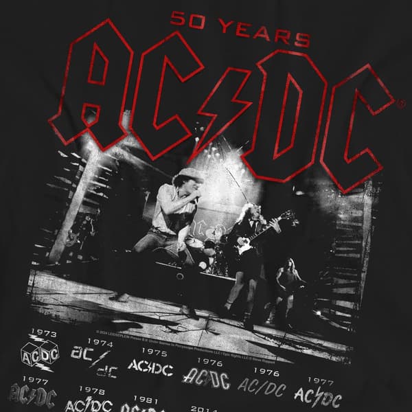 AC/DC Unisex aikuisten Logo Stack T-paita