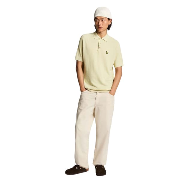 Lyle & Scott miesten pellavasekoite neulepoolopaita